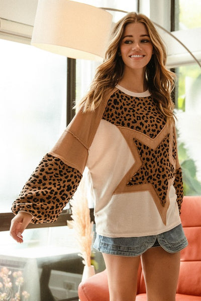 Leopard Star Top