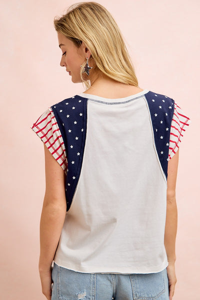 Seams, Stars and Stripes Top