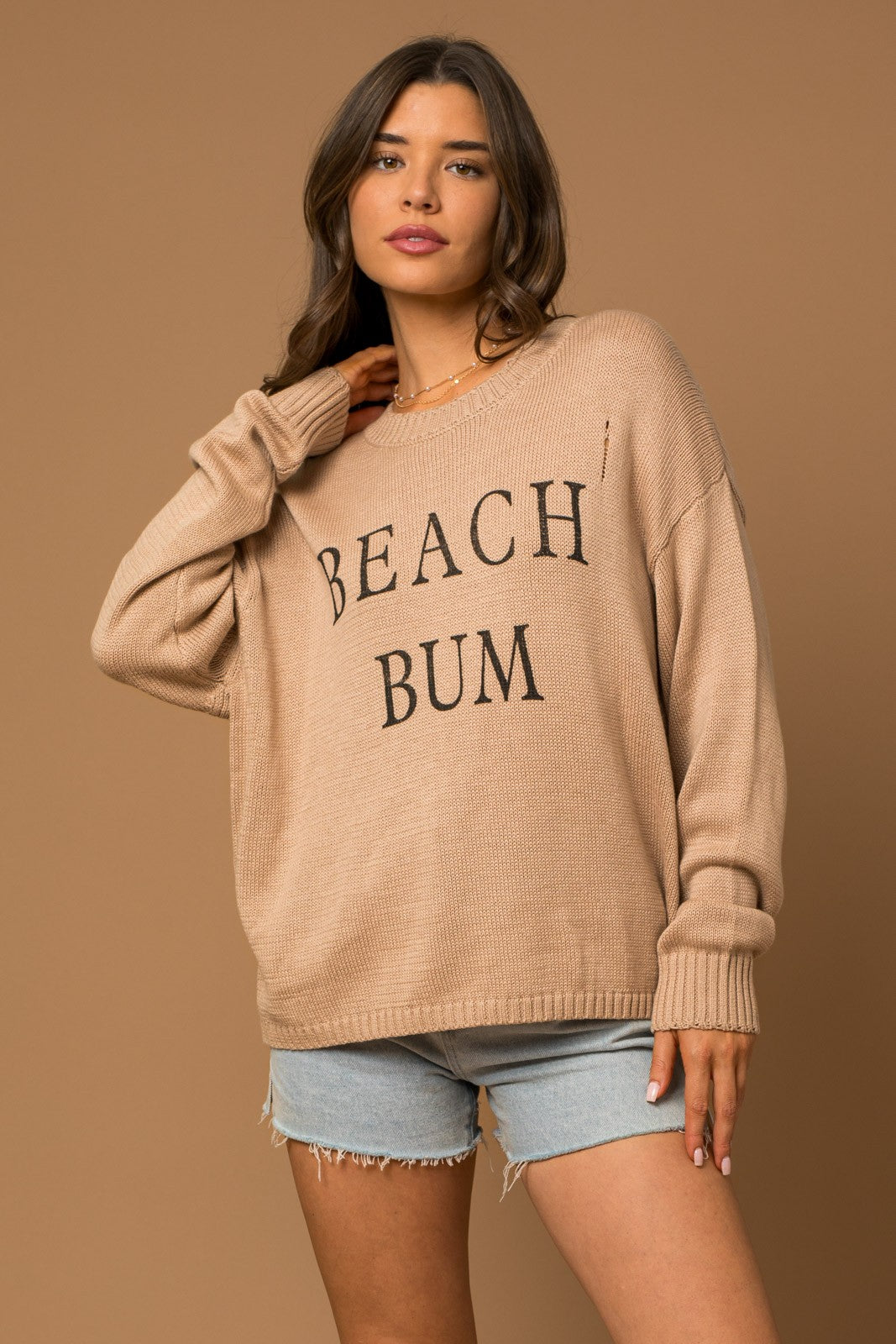 Distressed Beach Bum Sweater