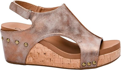 Corkys Carley Wedge in Bronze Wash