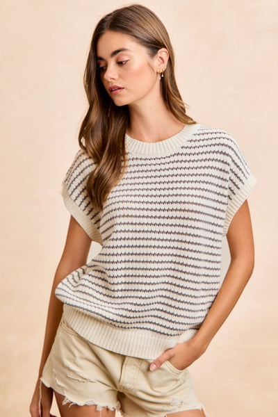 Lined Up Sweater Top