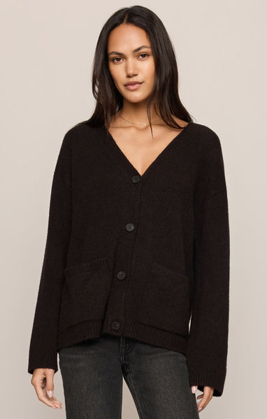 Z Supply Cozy Moment Cardigan-Dark Roast