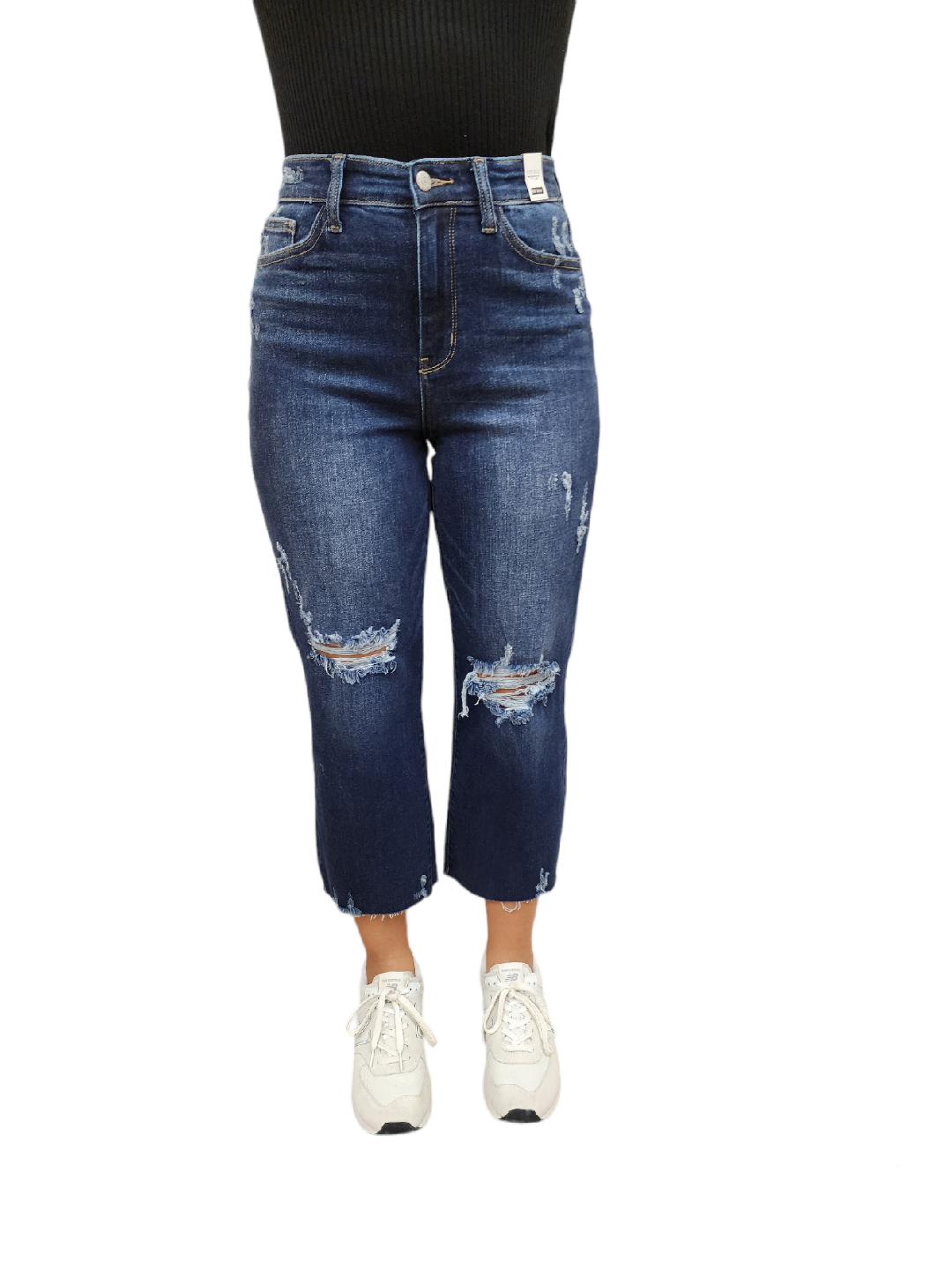 Judy Blue HW Knee Destroy Crop Wide Leg