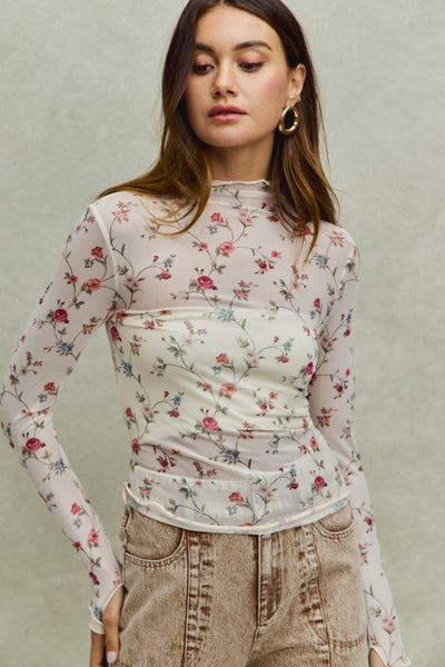 Pick The Flower Lace Top