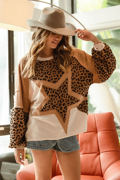 Leopard Star Top