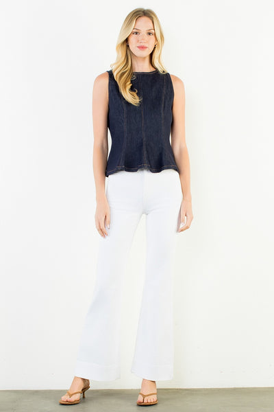 Denim Peplum Top