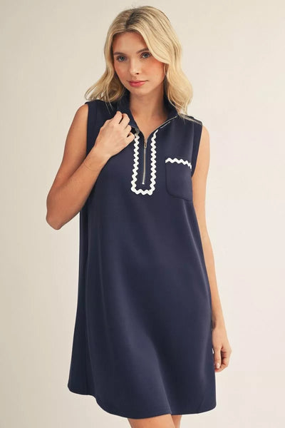 Zig Zag Detail Dress
