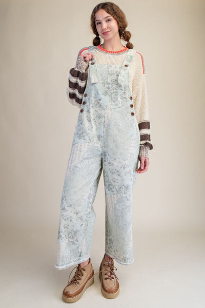 Muted Flower Overalls