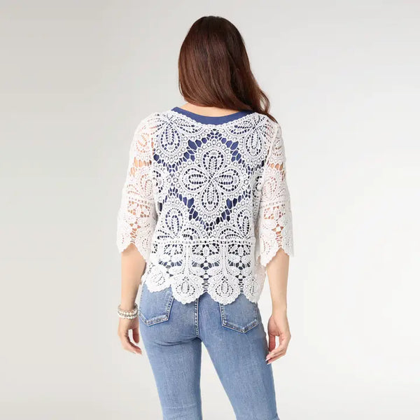 Kristi Crochet Top with Belle Sleeve