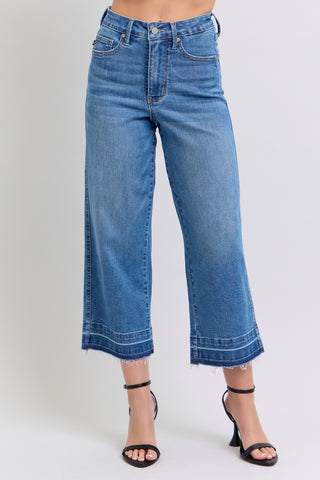 Judy Blue HW Tummy Control Hem Crop Wide