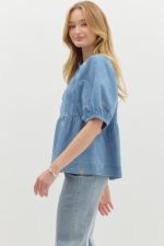 Denim Bow Top
