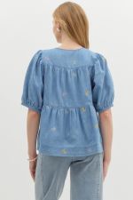 Denim Bow Top