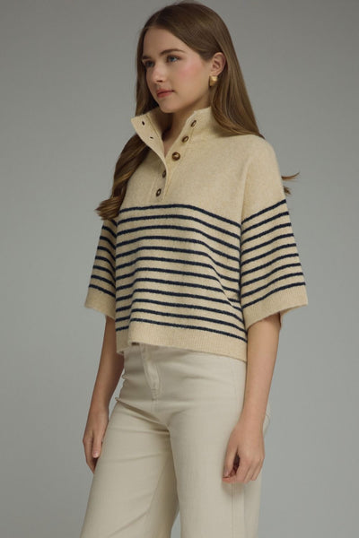 Coastal Stripe Sweater Top