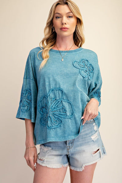 Embroidered Floral Detail Top