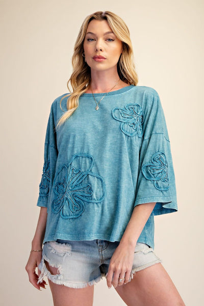 Embroidered Floral Detail Top