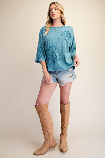 Embroidered Floral Detail Top