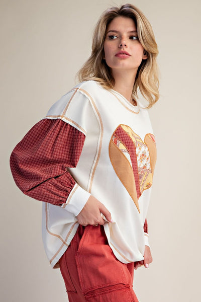Patched Heart Top