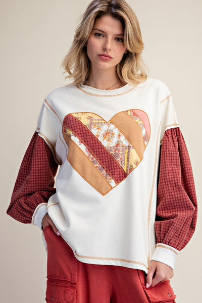 Patched Heart Top