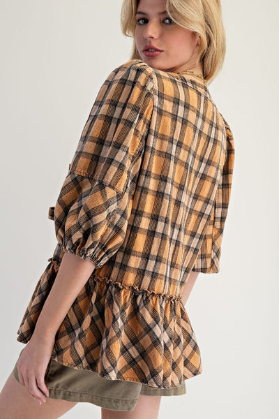 Working Class Plaid Top