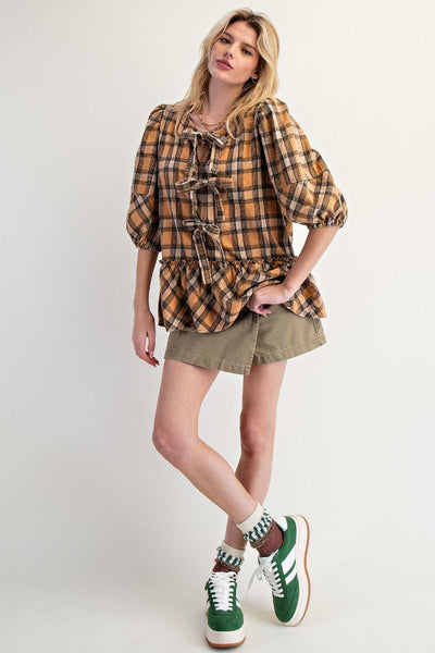 Working Class Plaid Top