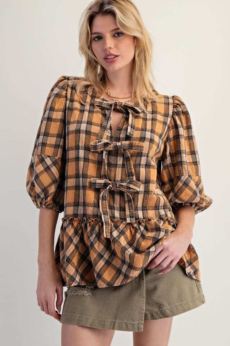 Working Class Plaid Top