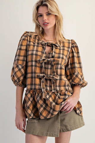 Working Class Plaid Top