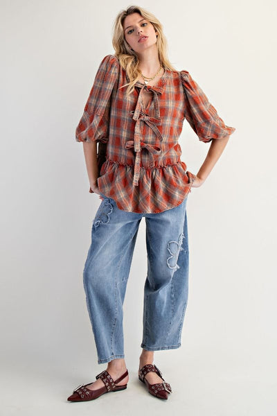 Working Class Plaid Top
