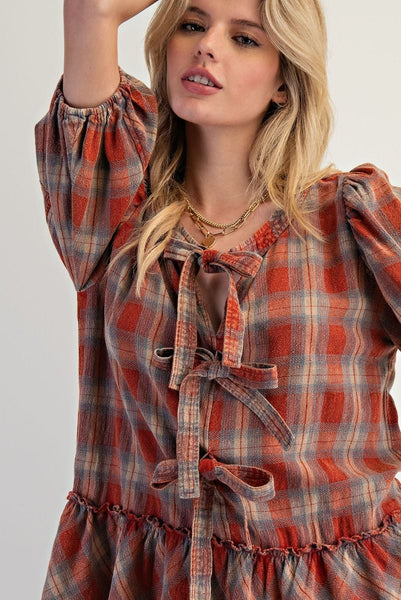 Working Class Plaid Top
