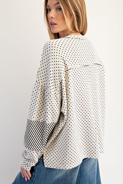 Polka Dot Mix Top