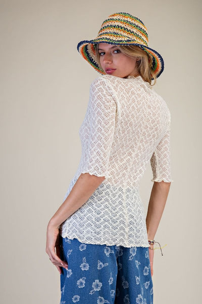 Half Sleeve Lace Top