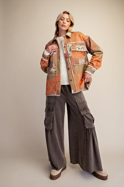 Patch Print Shacket