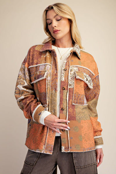 Patch Print Shacket