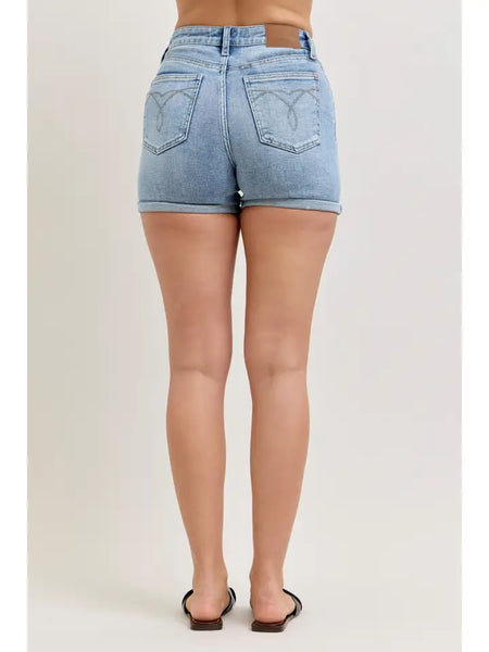 Judy Blue HW Slim Short W/Cell Phone Back Pocket