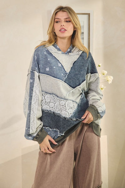 Denim & Lace Hoodie