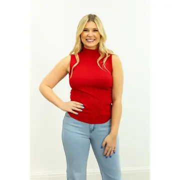 Sleeveless Ribbed Turtleneck