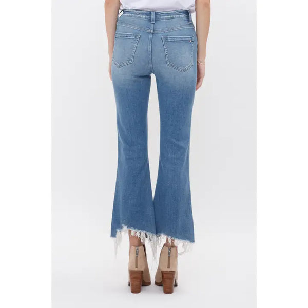 MICA HR Crop Flare With Uneven Hem Jean