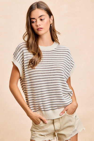 Lined Up Sweater Top