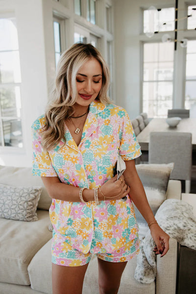 KATYDID Spring Flowers Pajama Shorts Set