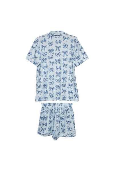 KATYDID Light Blue Toile Coquette Bows Lounge PJ Set