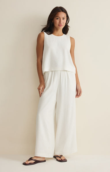 Z Supply La Belle Linen Top In White