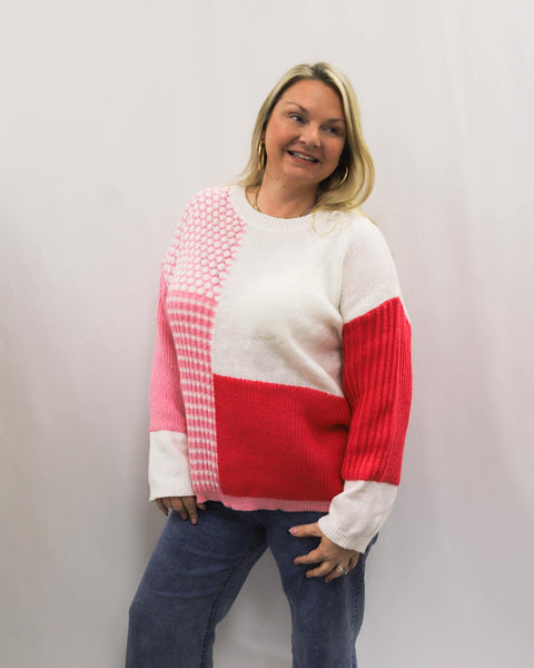 Pink Square Love Sweater
