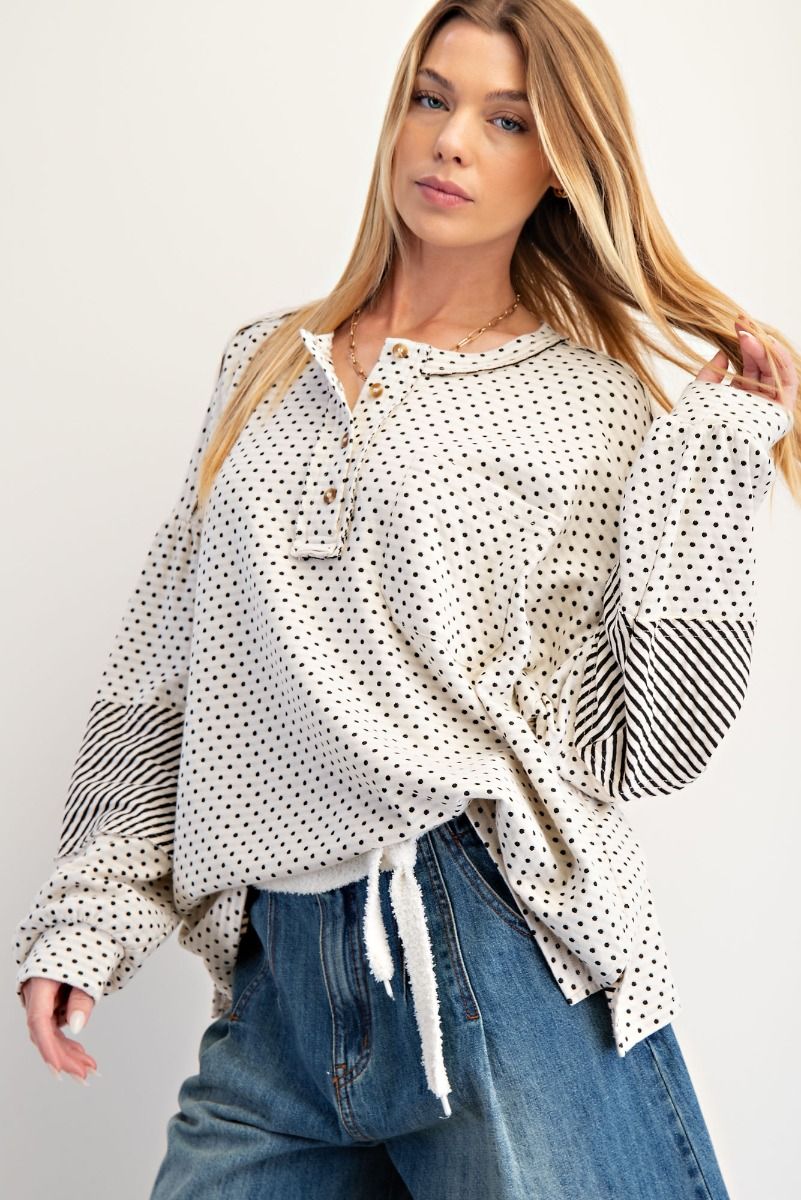 Polka Dot Mix Top