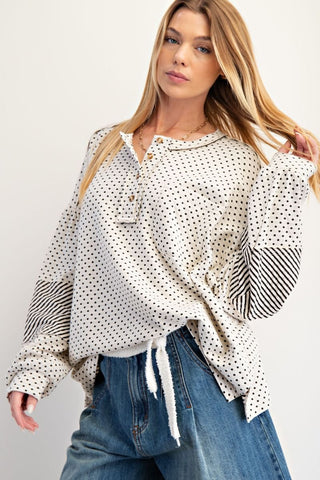 Polka Dot Mix Top