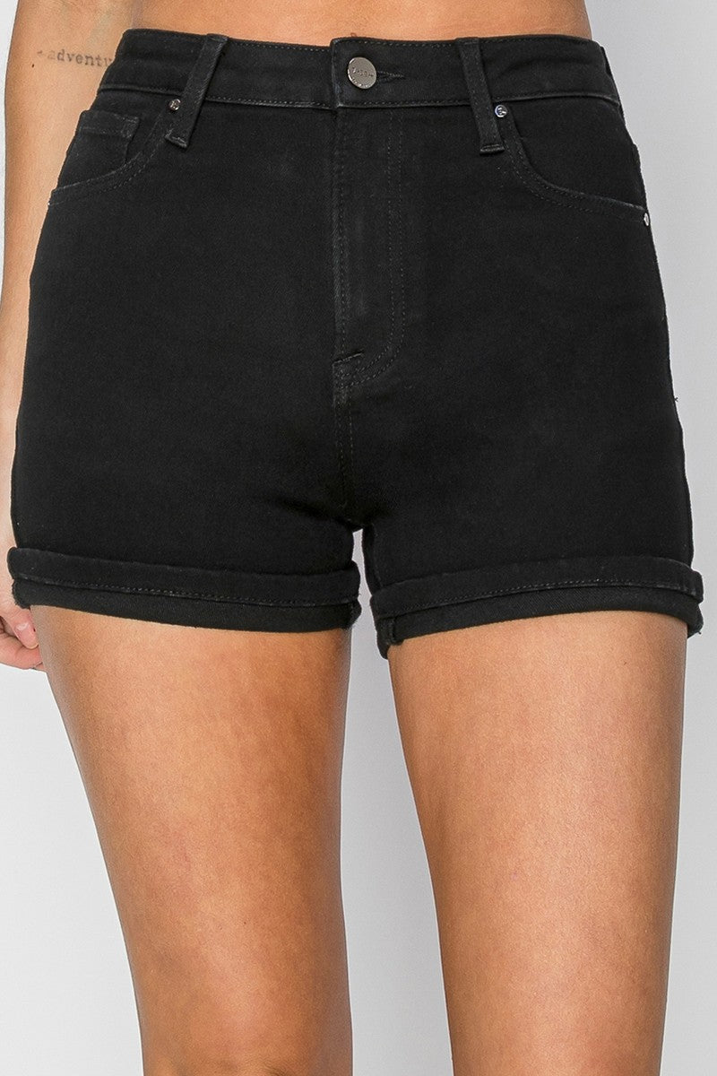 Risen HR Cuffed Black Shorts