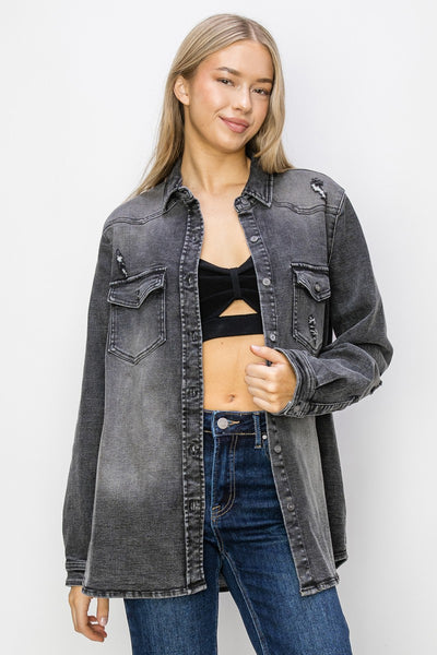 Risen Distressed Denim Jacket