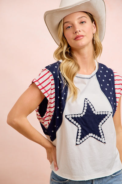 Seams, Stars and Stripes Top
