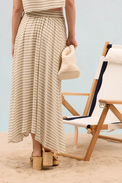 Pleated Stripe Skirt