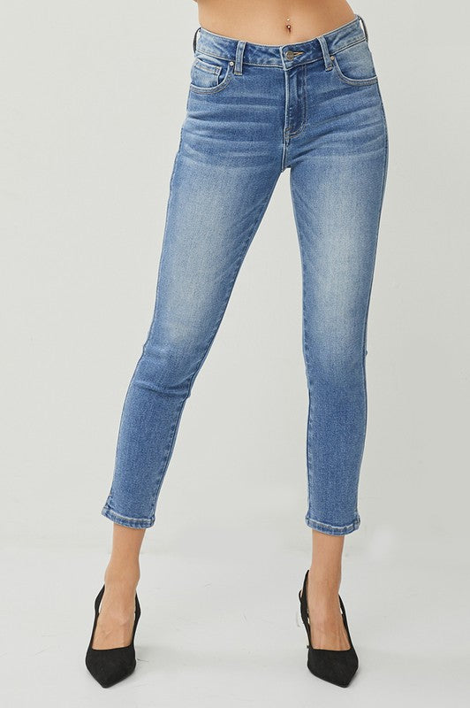 Risen Side Slit Skinny Jean