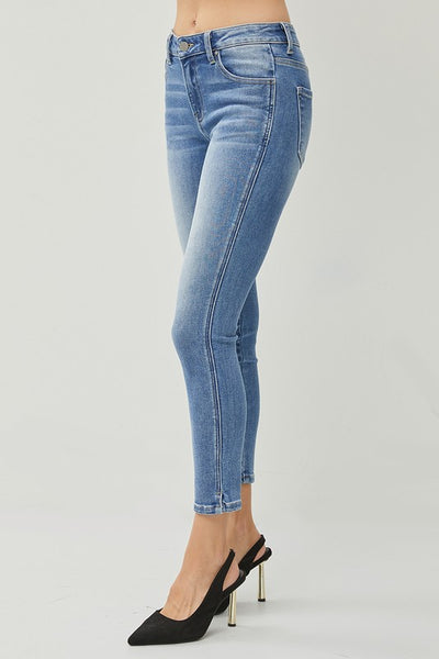 Risen Side Slit Skinny Jean