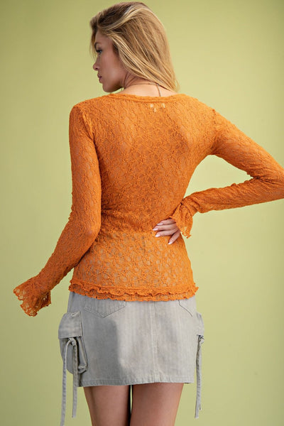 Lace With A Touch Of Ruffle Top